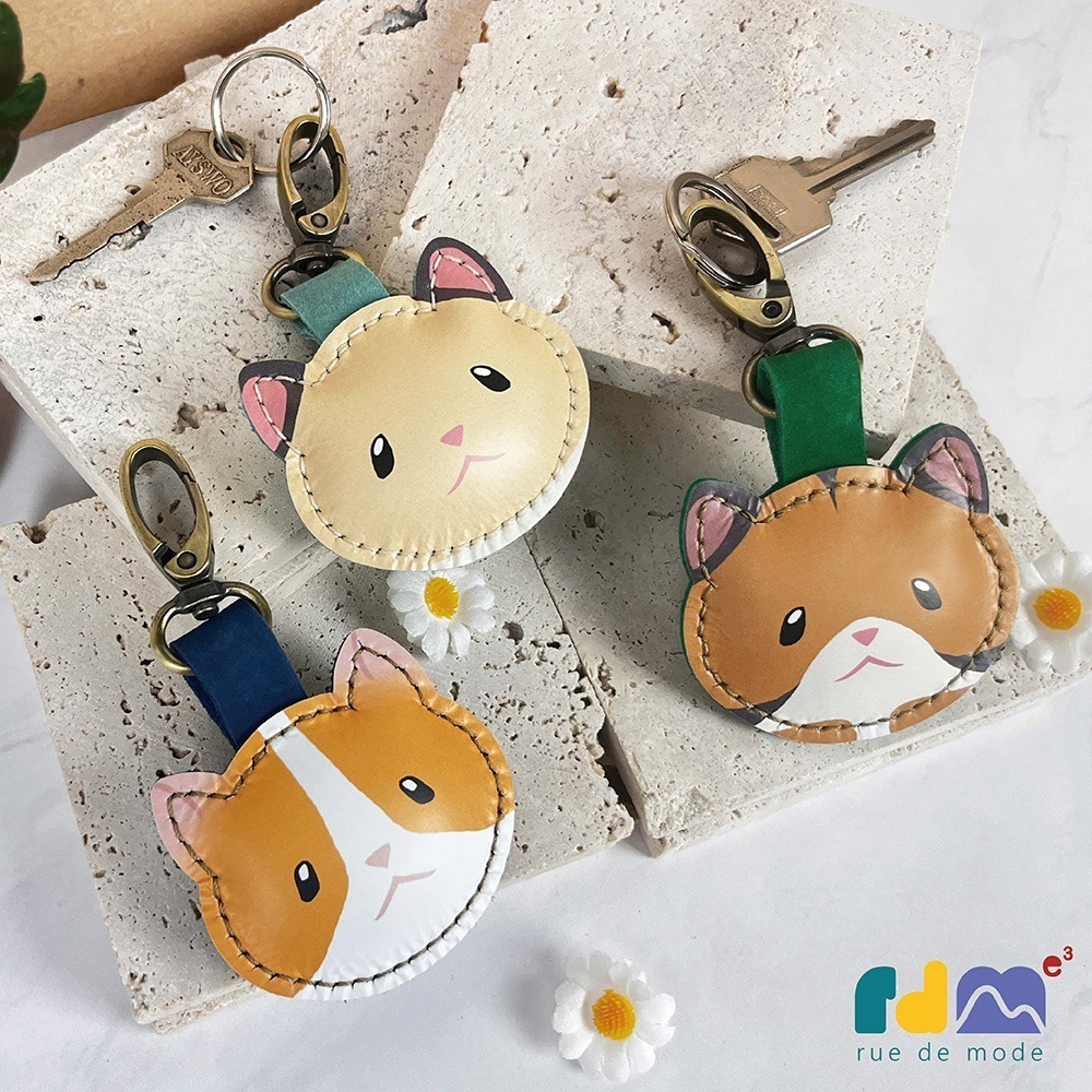【與麥子們攜手合作】森林萌友真皮鑰匙圈-細節圖5