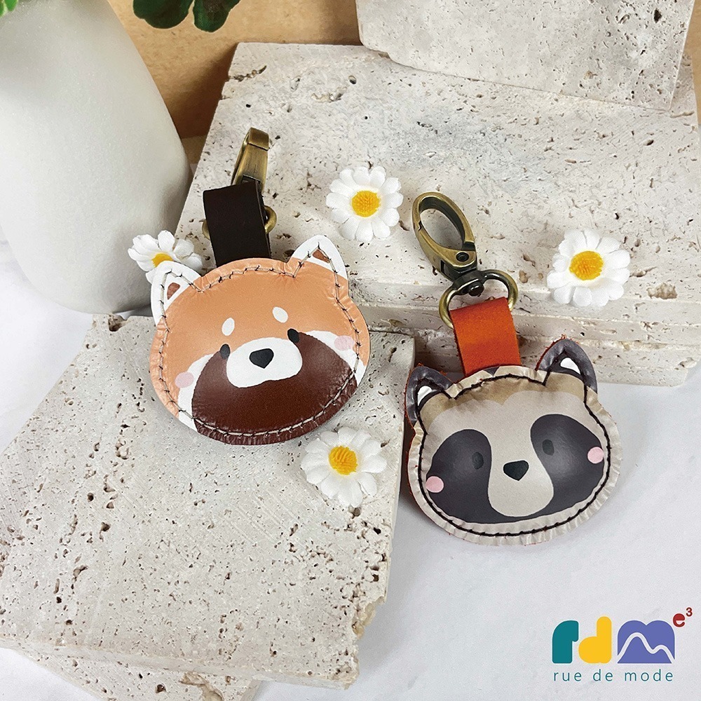 【與麥子們攜手合作】森林萌友真皮鑰匙圈-細節圖9