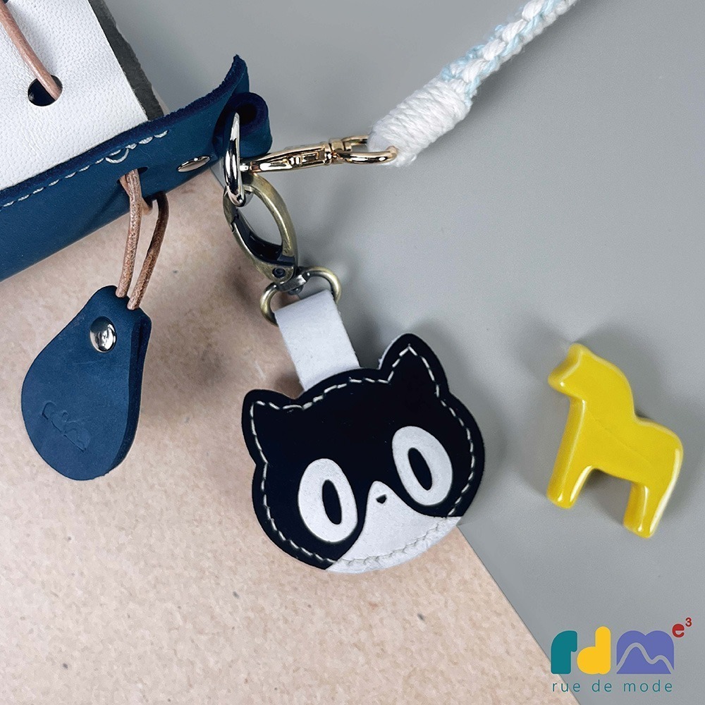 【與麥子們攜手合作】ぴかぴか貓貓真皮鑰匙圈-細節圖7