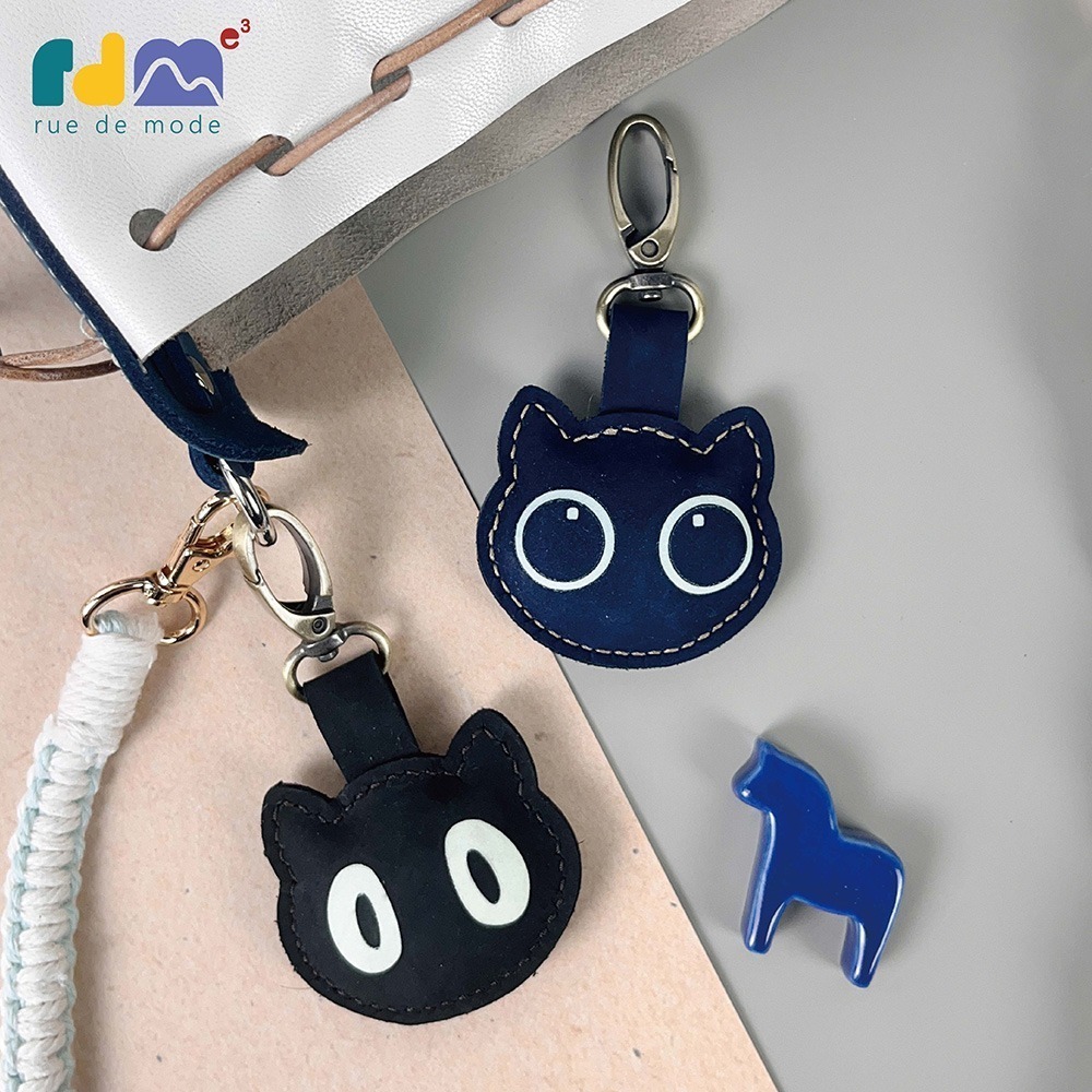 【與麥子們攜手合作】ぴかぴか貓貓真皮鑰匙圈-細節圖8