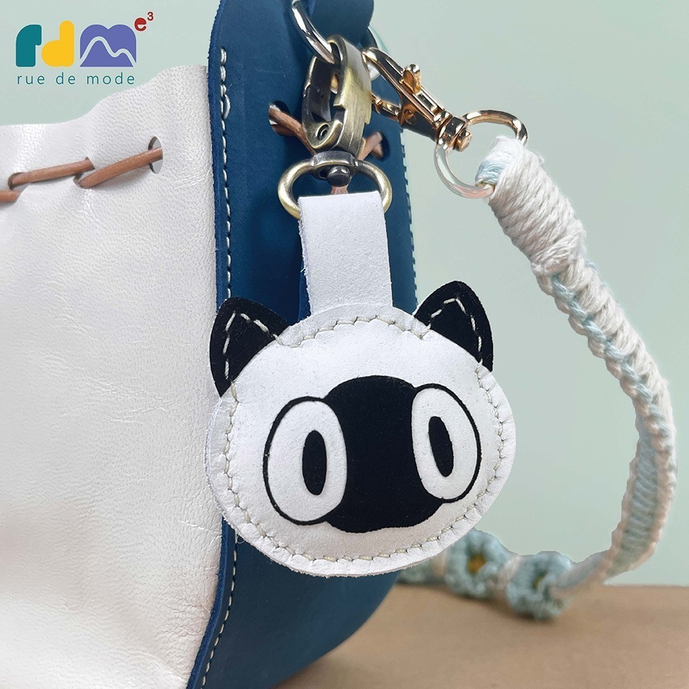 【與麥子們攜手合作】ぴかぴか貓貓真皮鑰匙圈-細節圖9