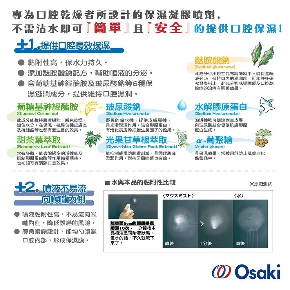 【OSAKI】口腔保濕凝膠噴劑50ml 無香料 日本製-細節圖2