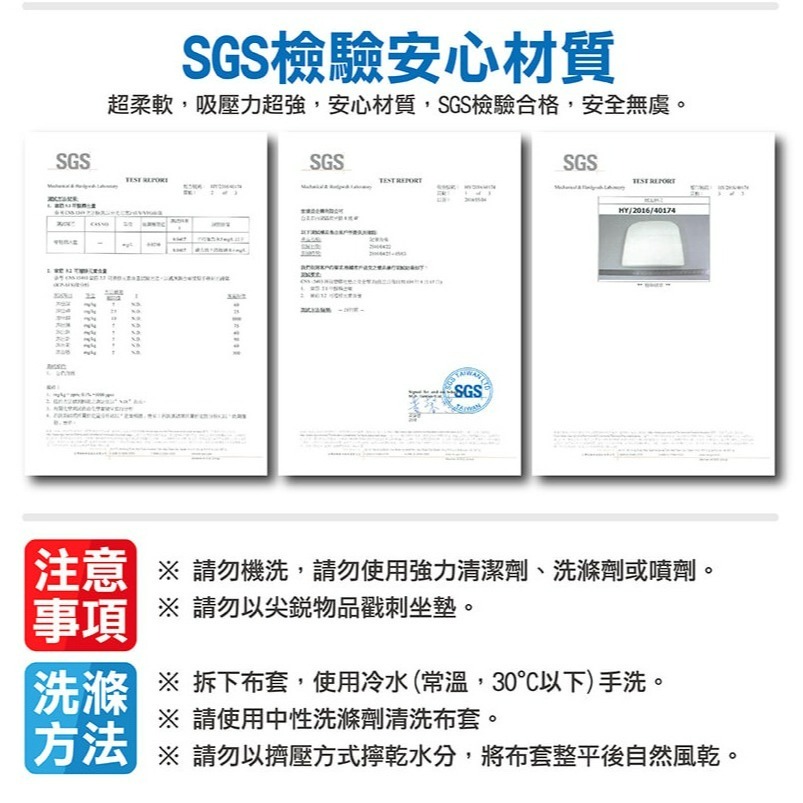 【Goodly顧得力】坐得住減壓坐墊/涼感坐墊 藍色(吸壓力大突破，連雞蛋都坐不破)-細節圖10