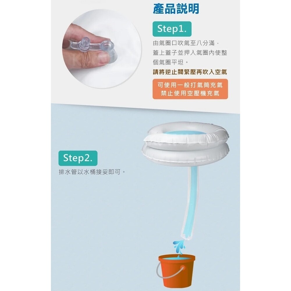 【Goodly 顧得力】軟式洗頭槽 (雙層) 充氣式洗頭槽，贈:打氣筒x1-細節圖4