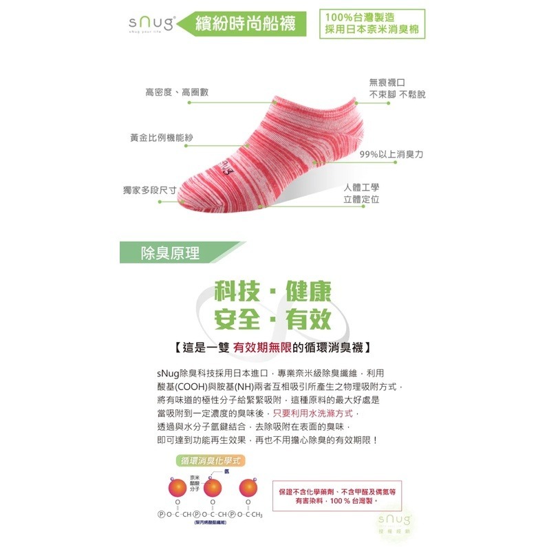 sNug 繽紛時尚船襪 (除臭襪船型襪短襪)-細節圖3
