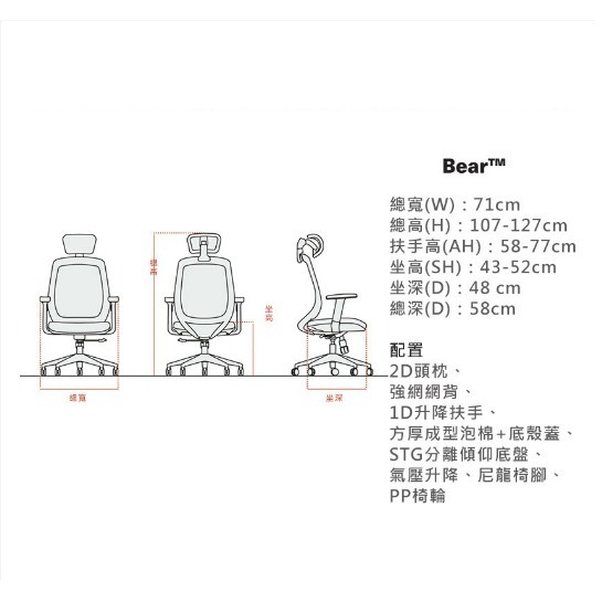 【Backbone】Bear 人體工學椅-細節圖6