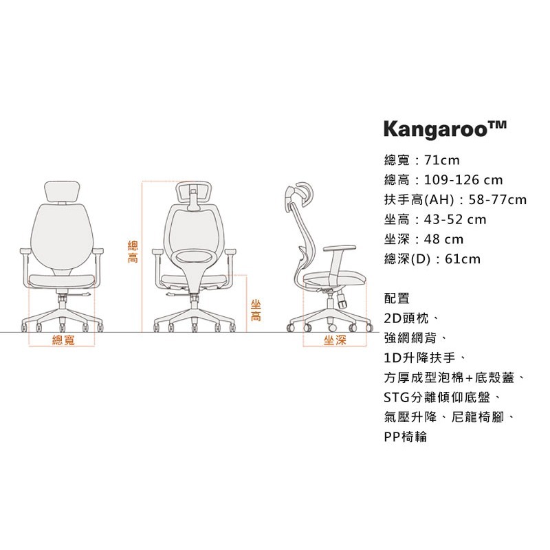 【Backbone】Kangaroo 人體工學椅-細節圖6