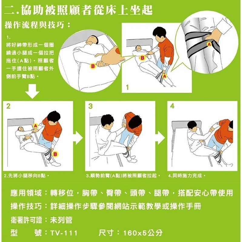 【JUST 4U】好神帶 TV-111 移位帶 搬運帶 輪椅固定-細節圖8