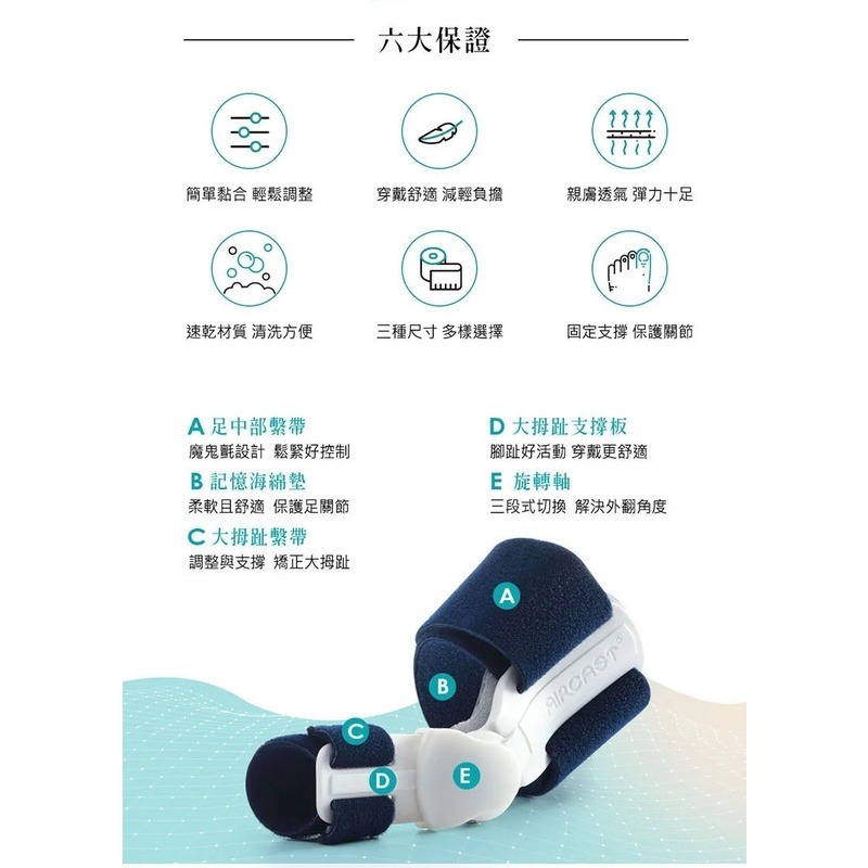 【美國AIRCAST 登卓歐】愛知妥 拇趾外翻矯正器 左右通用 拇趾外翻-細節圖4