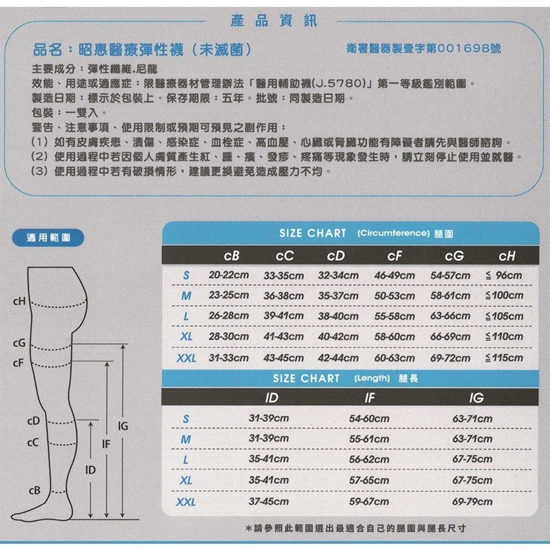 【YASCO】昭惠醫療漸進式彈性襪x1雙 (小腿襪-包趾-膚色)-細節圖4