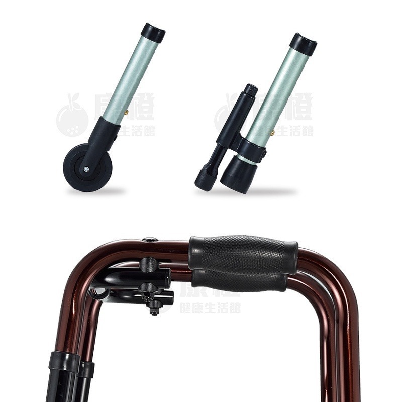 【光星NOVA】推推GO助行器 附輪助行器 (前輪:3吋直向輪 / 後腳:下壓式止滑套管) 4080WP-細節圖3