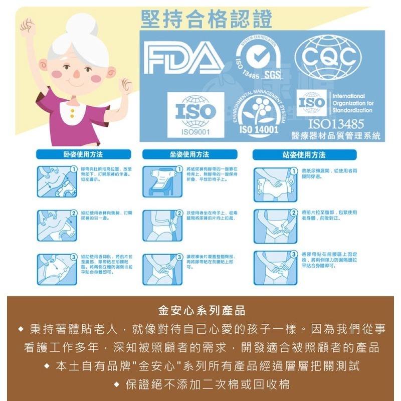 【金安心】樂活經濟型 成人紙尿褲 M號 120片箱 (20片包x6包) 成箱價優惠-細節圖7