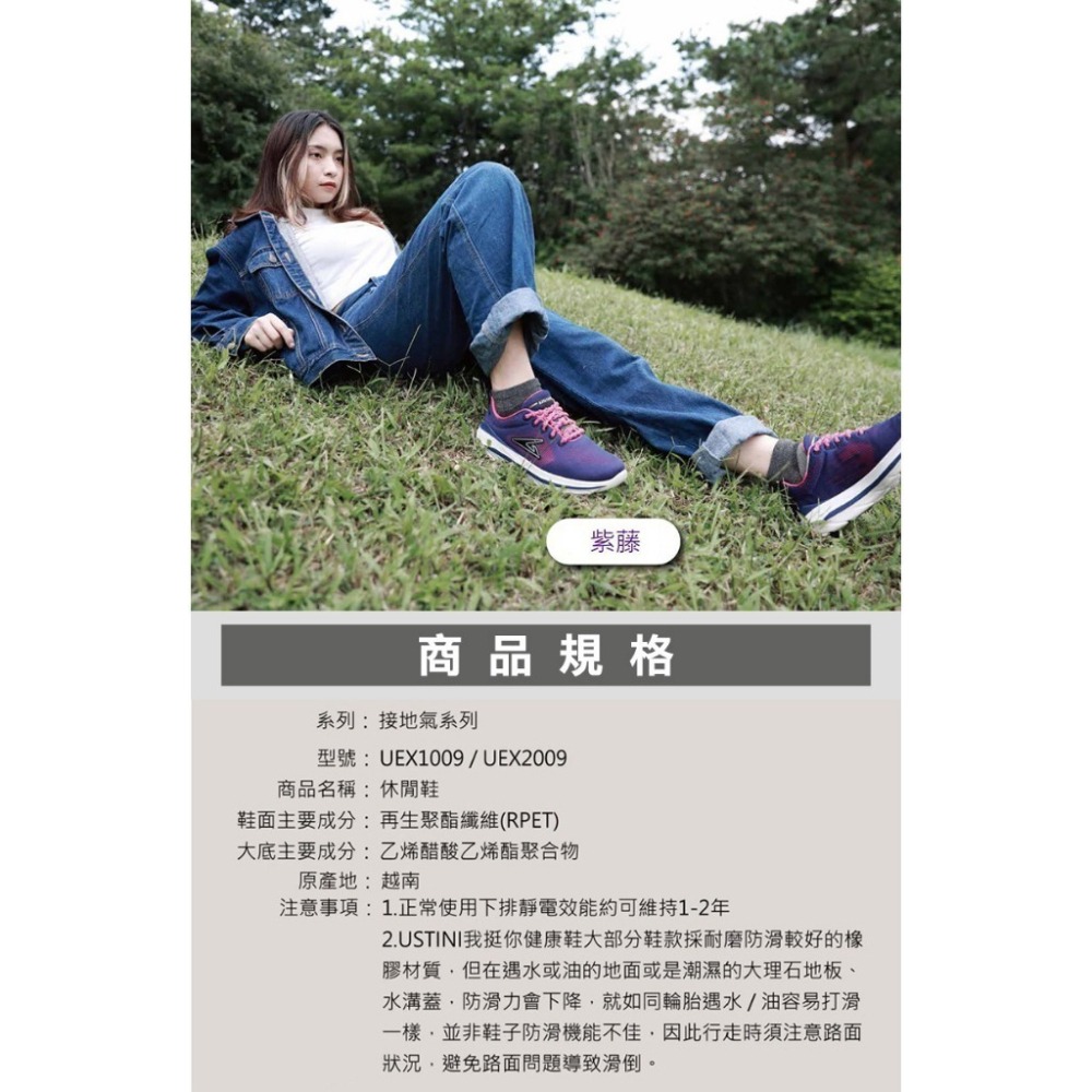 【USTINI 我挺你健康鞋】蹦蹦接地鞋 紫藤-細節圖8