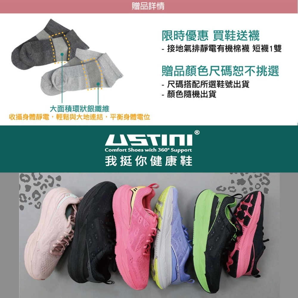 【USTINI 我挺你健康鞋】豹豹極地鞋 (極地x接地氣) 紫粉豹 (限時優惠 買鞋送襪)-細節圖2