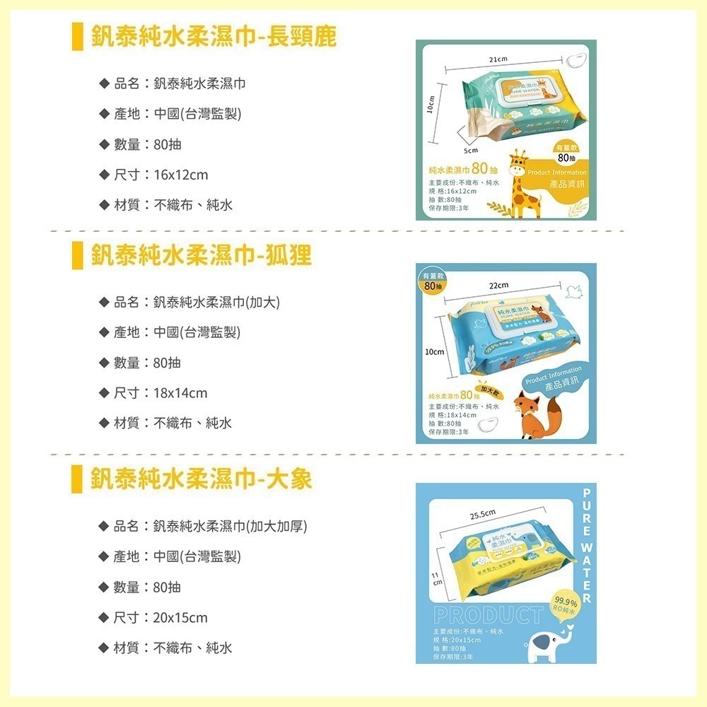 【釩泰】純水柔濕巾 濕紙巾 (有蓋 80抽) | 一般| 加大| 加大加厚-細節圖9