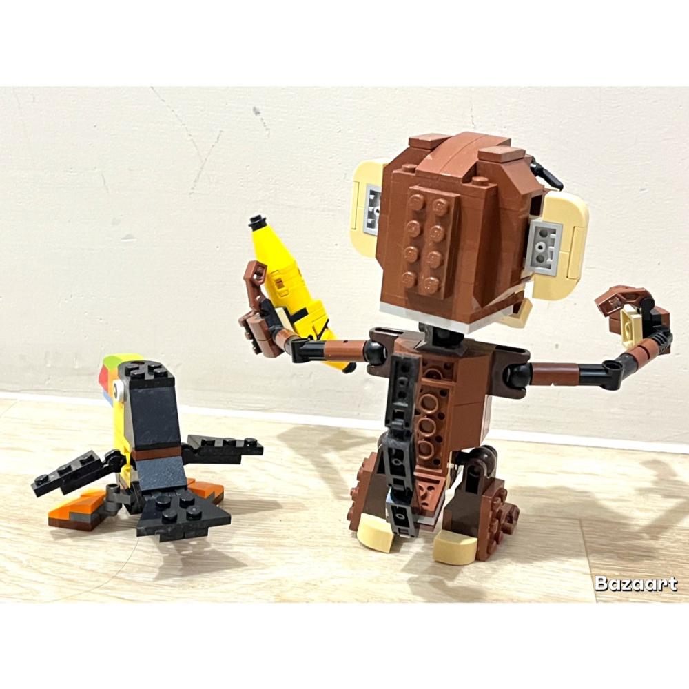 二手樂高 LEGO 森林動物 猴子 小鳥 八成新 無盒子 無說明書 31019-細節圖2