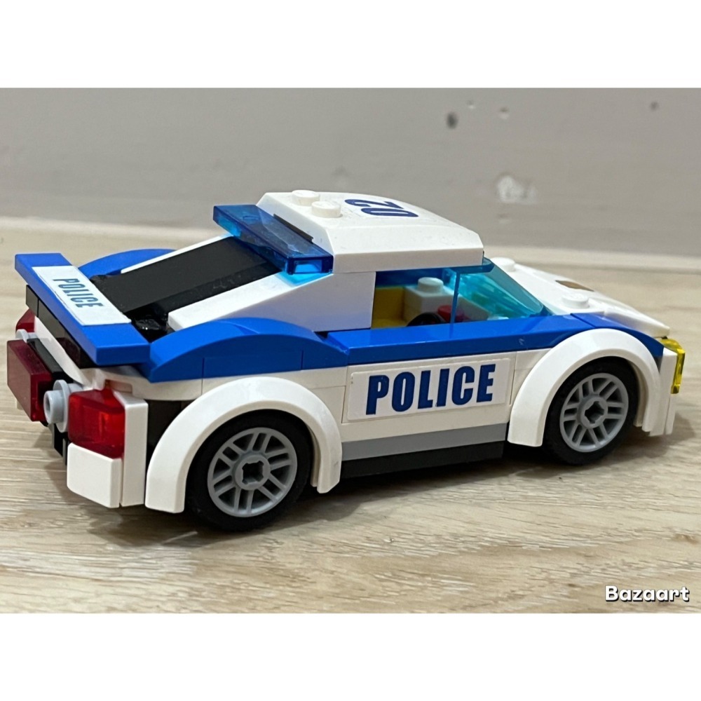 二手樂高 LEGO 警車 跑車 一起賣 尾翼自行用印表機列印的紙貼上 高速追逐 無盒子 無說明書 60138-細節圖3