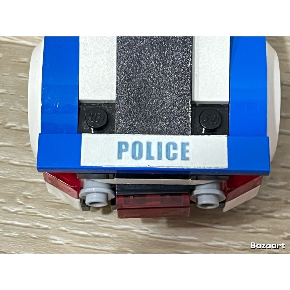 二手樂高 LEGO 警車 跑車 一起賣 尾翼自行用印表機列印的紙貼上 高速追逐 無盒子 無說明書 60138-細節圖4