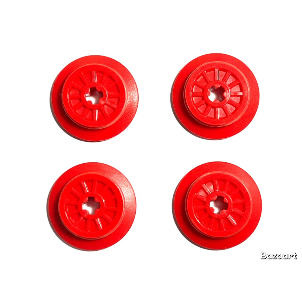 二手樂高 LEGO 車輪 輪子 火車 紅 黑 一組4個 55423c01 579996 5628c01 65629-規格圖1