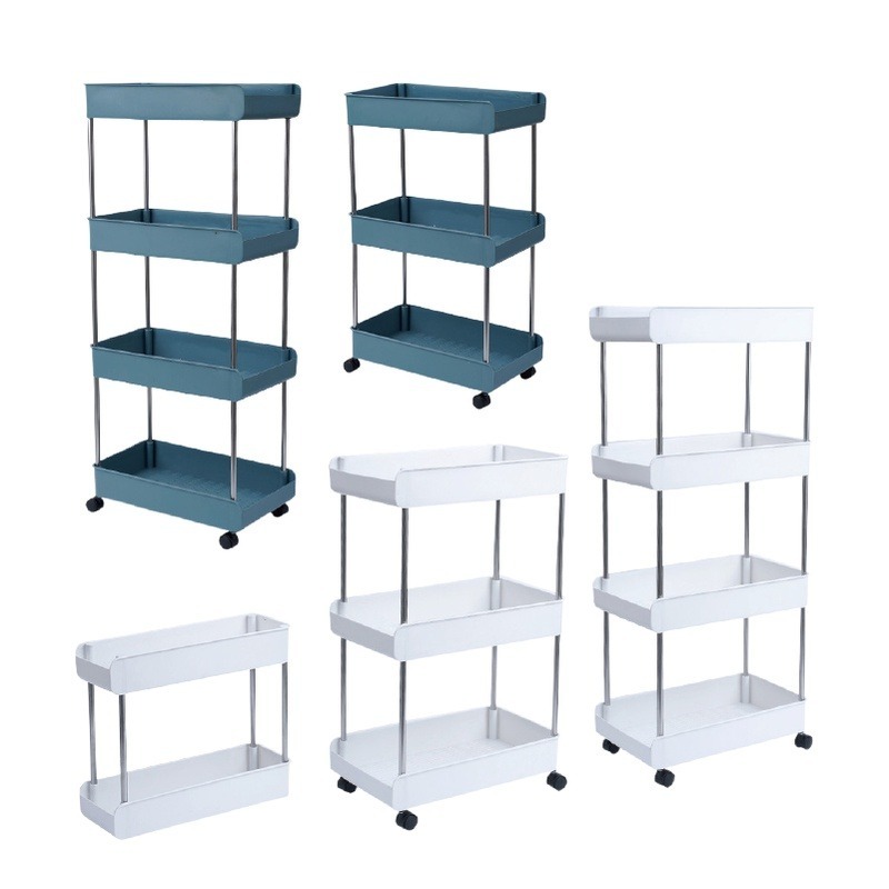 🔥超低價 🔥置物推車 夾縫置物架  縫隙置物架 四層置物架 浴廁置物架 三層推車 移動置物架  廚房 臥室 收納架-細節圖2