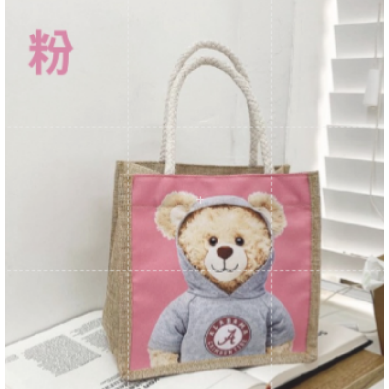 粉色 一隻小熊款 手提袋