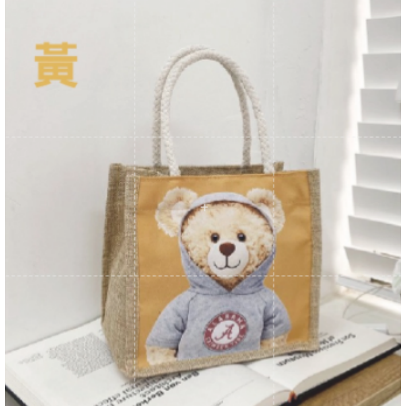 黃色 一隻小熊款 手提袋