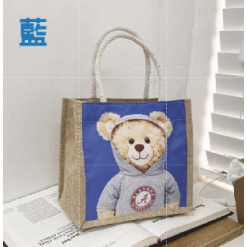 藍色 一隻小熊款 手提袋