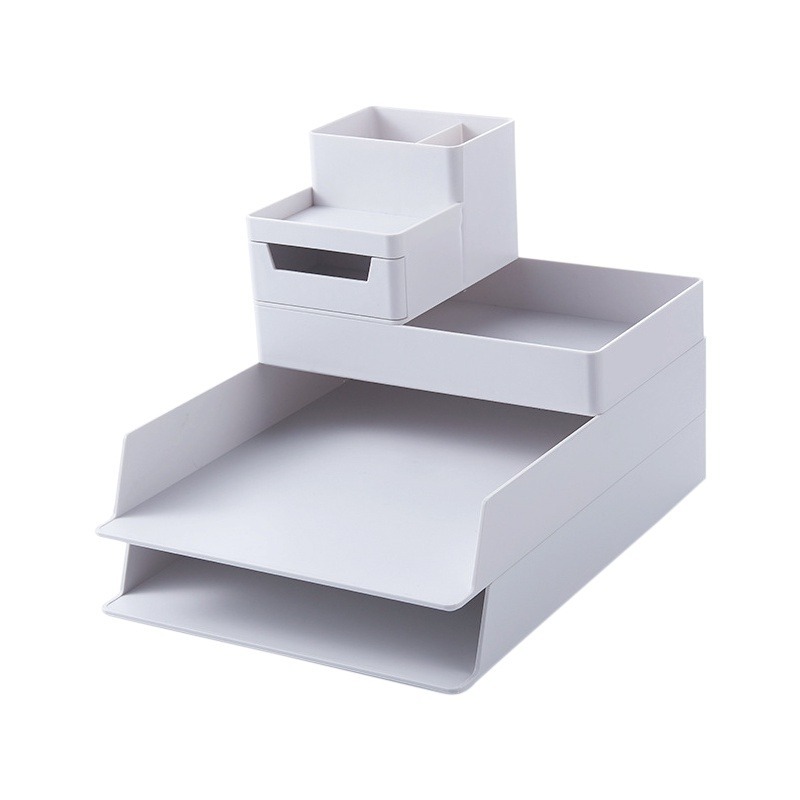 🔥可堆疊🔥桌面文件收納盒 A4 A5 文具收納 辦公室 文件文具收納盒 收納籃 桌上收納 桌面收納 文件盒 事務用-細節圖2