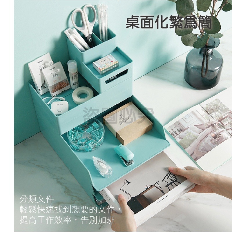 🔥可堆疊🔥桌面文件收納盒 A4 A5 文具收納 辦公室 文件文具收納盒 收納籃 桌上收納 桌面收納 文件盒 事務用-細節圖5