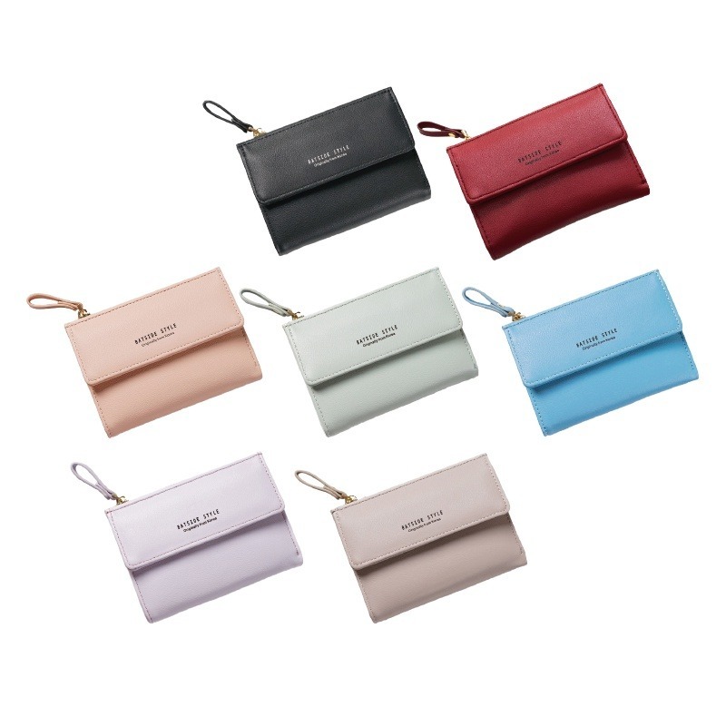 🔥超低價🔥女用短版錢包 短版皮夾 短夾錢包 ins簡約時尚卡包 韓國短夾女用皮夾 卡夾零錢包 學生短版拉鍊小零錢包-細節圖2