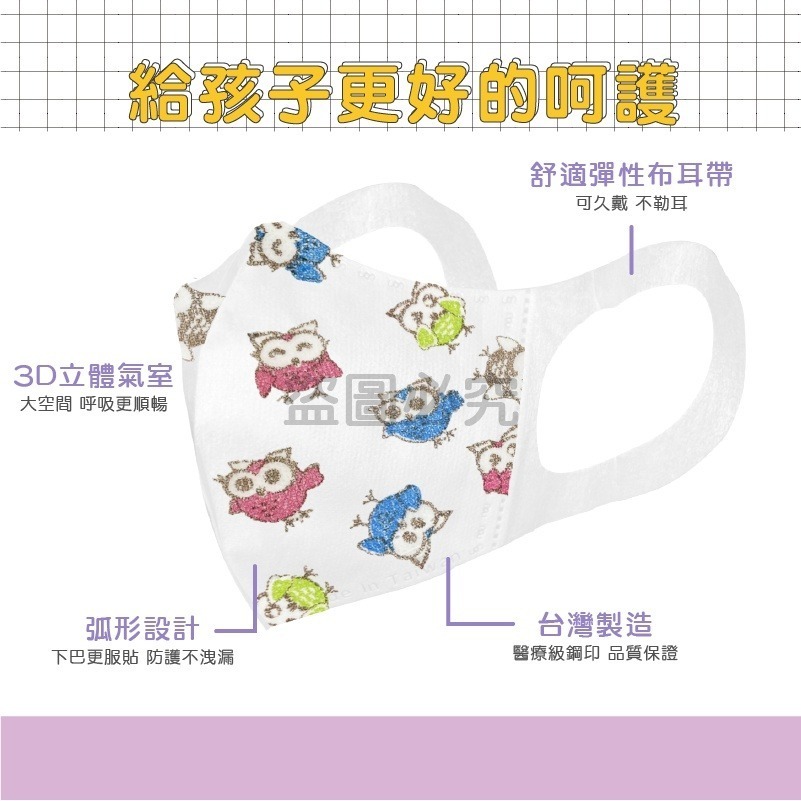 ⭐淨新⭐幼幼/兒童 寬耳帶⭐超立體醫療口罩 3D立體口罩 醫療口罩 醫用口罩 兒童立體口罩 兒童口罩 小朋友口罩-細節圖5