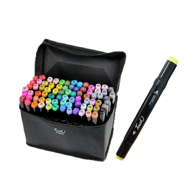 🔥免運附筆袋🔥雙頭馬克筆油性馬克筆 馬克筆多色馬克筆 雙頭繪筆油性彩色筆 塗鴉筆 美術筆 彩色筆 繪畫筆 麥克筆-細節圖2