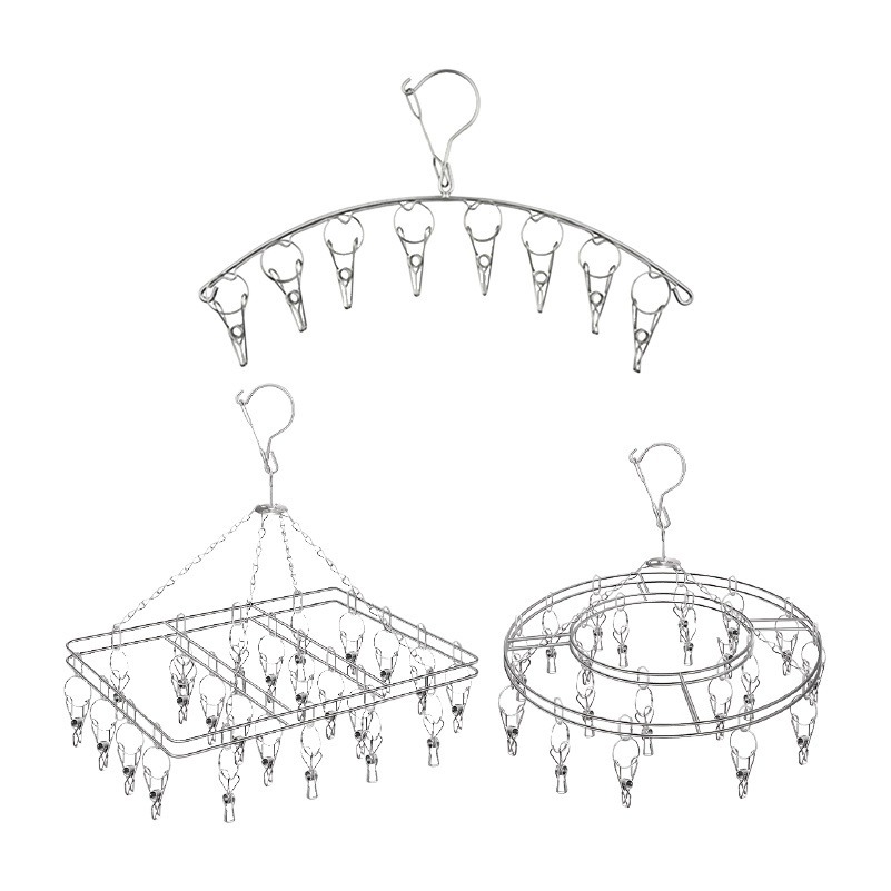 🔥防風扣設計🔥不鏽鋼曬衣架 不鏽鋼曬衣夾 曬襪子架 襪夾 曬衣架 晾衣架 晾衣夾 曬衣架 衣架 內衣褲夾 曬襪架-細節圖2