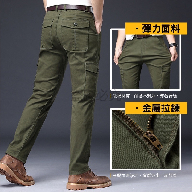 🔥超低價🔥同 UNIQLO版型 工作褲工裝褲 側口袋防刀割工作褲 休閒長褲 褲子 登山褲 耐磨褲子 直筒長褲 男褲-細節圖7