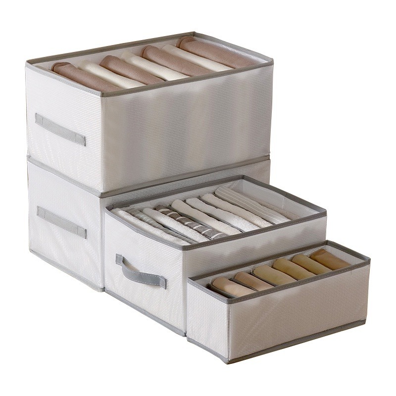 🔥超低價🔥衣物整理盒 衣物收納 衣櫃分格收納  内衣褲收納盒 可折疊網格收納籃分隔收納袋 衣櫥收納分格 收納神器-細節圖2