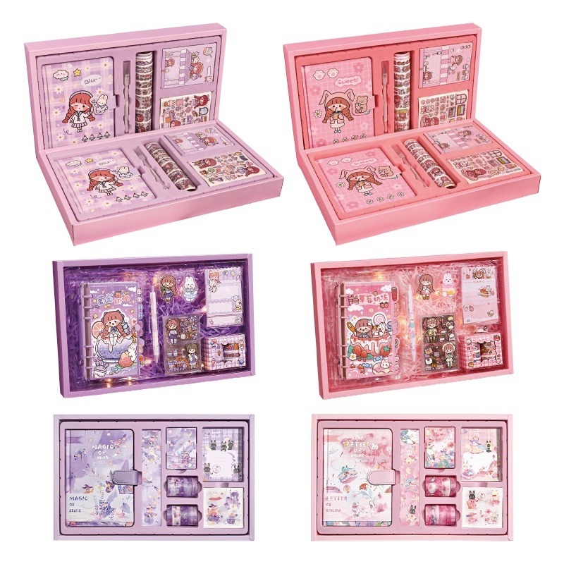 🔥賠錢出清售完即止🔥手帳本禮盒套裝 手帳貼紙 日記本 手帳筆記本 手帳膠帶 手帳 手帳禮盒 小學生禮物 兒童禮物-細節圖2