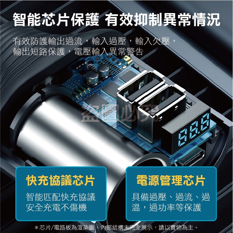 🔥檢驗合格🔥車用點煙器擴充座 usb擴充 車充擴充車用充電器 點菸器擴充type-c PD車用快充 QC3.0車用-細節圖7