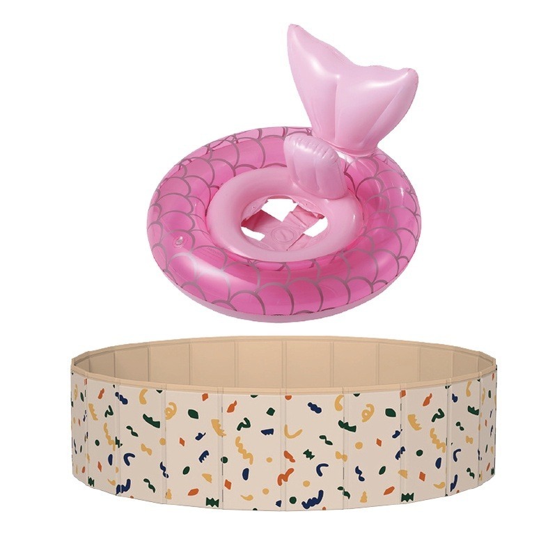 ✨消暑必備✨ 美人魚座圈 免充氣泳池 戲水游泳池兒童遊戲池寵物戲水池 遊戲池 游泳座圈 泳圈 充氣座圈-細節圖2