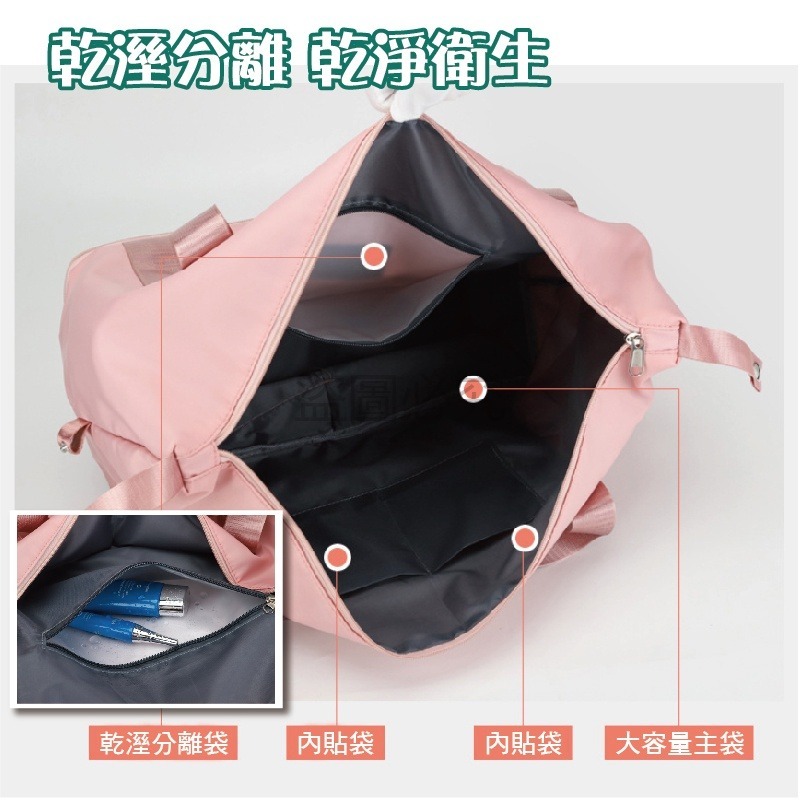 🔥旅行包🔥拉桿行李袋 摺疊收納旅行袋 可折疊乾濕分離 大容量行李袋 手提行李袋健身包防水旅行袋 短途出差包飛機包-細節圖5