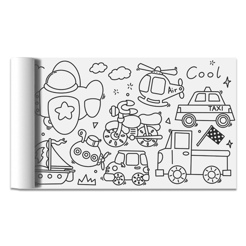 🚀台灣發貨🚀兒童塗鴉畫卷 兒童創意 填色畫卷 黏貼畫卷 兒童畫紙 塗鴉畫紙 塗鴉畫卷 兒童創意畫貼畫 美術捲軸畫紙-細節圖2