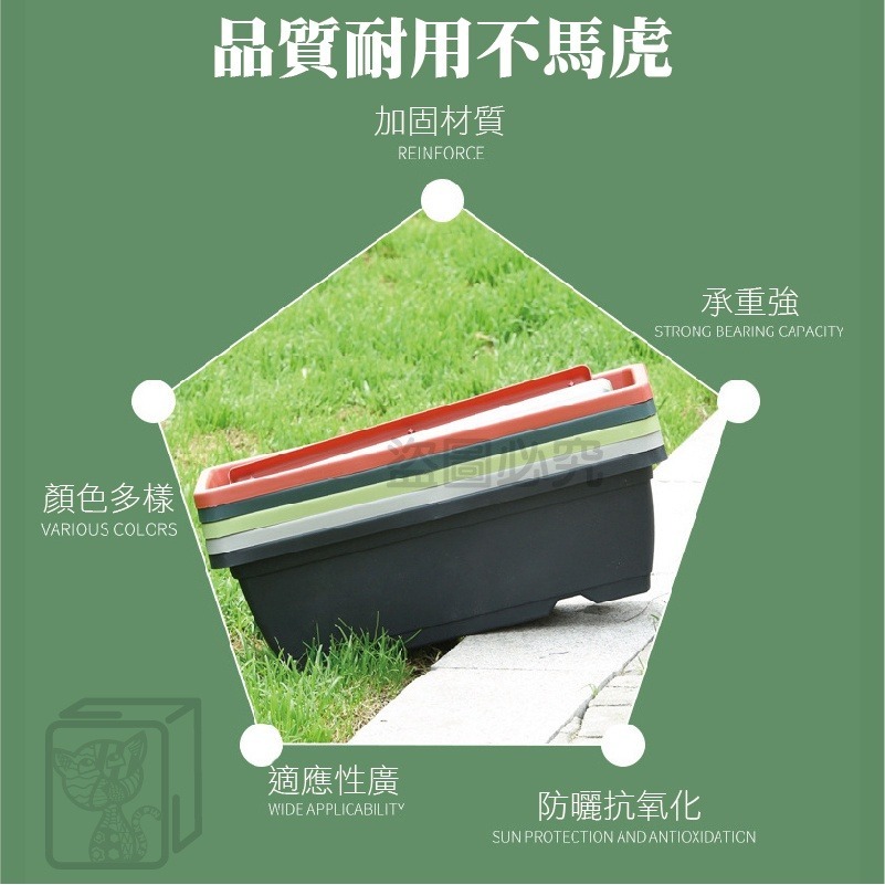 🚀台灣發貨🚀霍倫種菜盆 長型花盆 種菜盆 長型花槽 蓄水花盆 陽台花盆 長盆 霍倫盆 青山盆 控根花盆 塑膠花盆-細節圖6