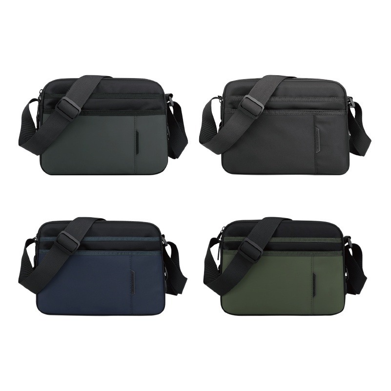 🚀多層置物🚀單肩側背包 D扣設計 防潑水 男生側背包 大容量肩背包 側背肩包 尼龍側背包 單肩斜背包 男用包 外送包-細節圖2