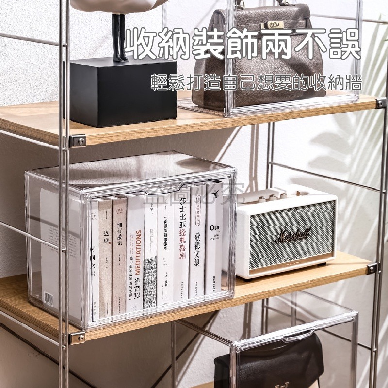 🚀防水防塵🚀多用途收納盒 透明展示盒 公仔包包展示 透明鞋盒 手辦玩具展示 收納盒 收納箱 書本防塵 透明收納展示-細節圖4