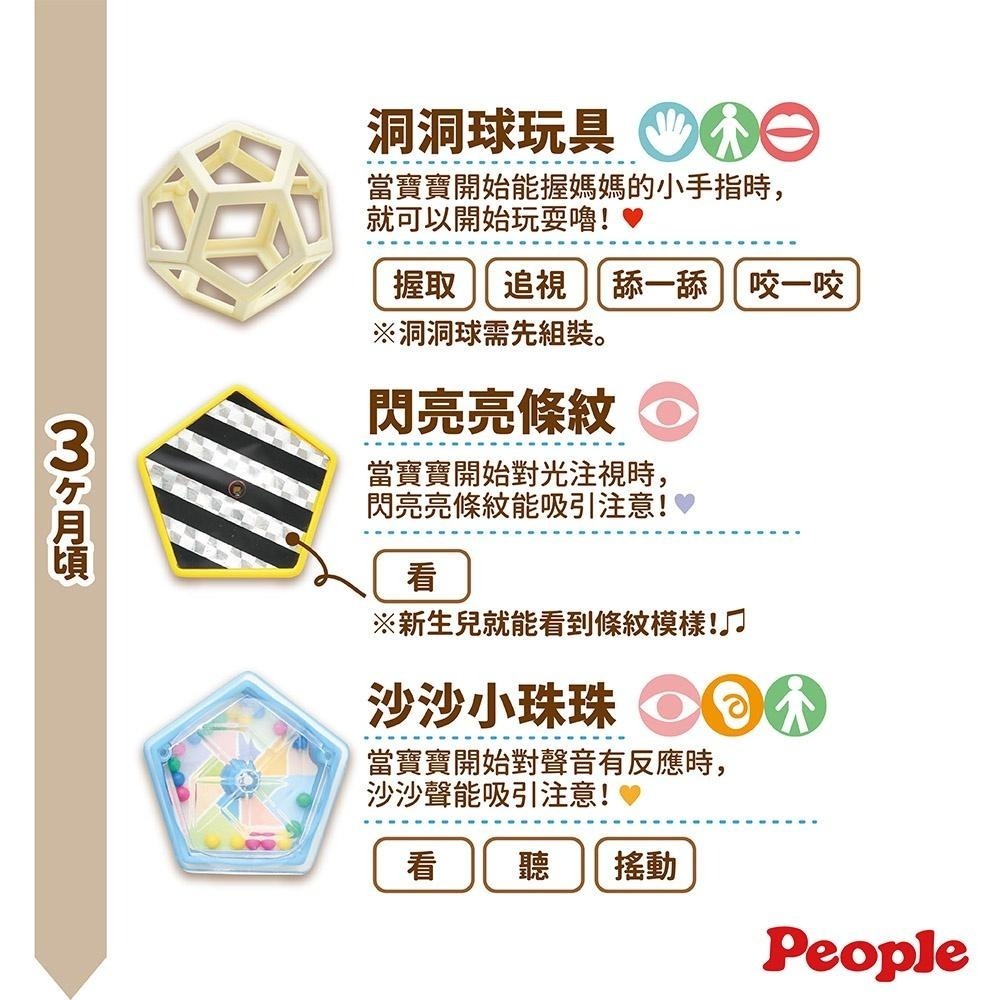 日本People-五感刺激洞洞球玩具(柔軟)(3m+/輕量好拿取，咬舔安心)-快速出貨-細節圖3