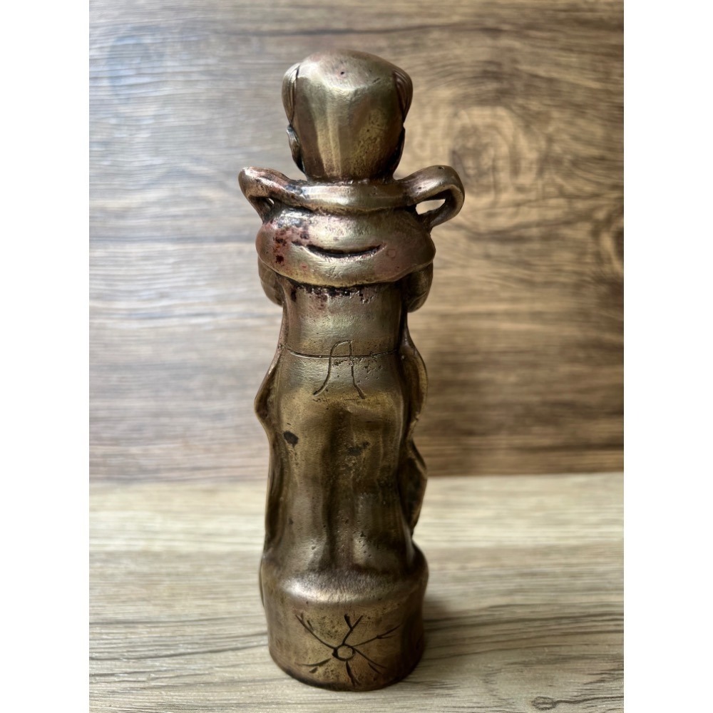 明清古董善財童子！是觀音菩薩的隨侍！其法像極具靈動，整體銅材質穩重。今特來找恩公，能捨難捨的人即開了善財的好緣份輕鬆得寶-細節圖4