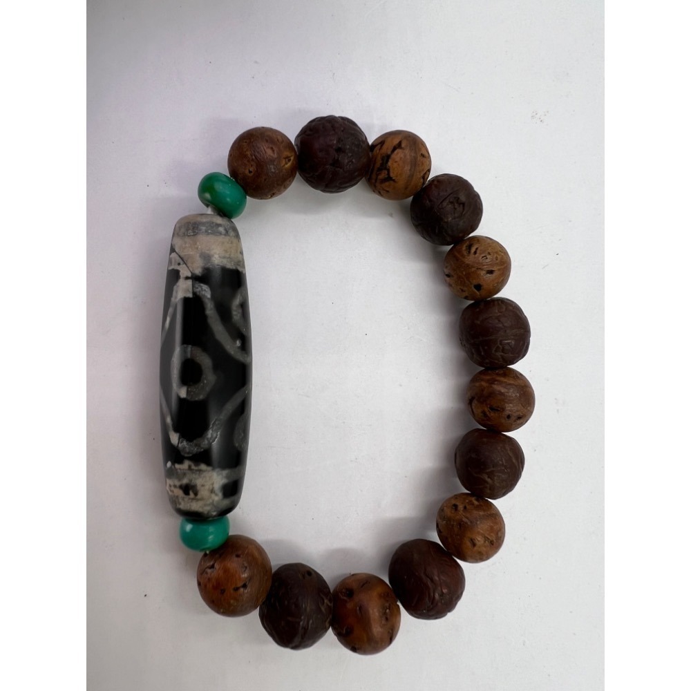 六眼天珠星月菩提手鍊西藏天珠6眼老天珠特殊紋路充分展現神秘能量就此釋出接地氣元氣up實物拍攝-細節圖3