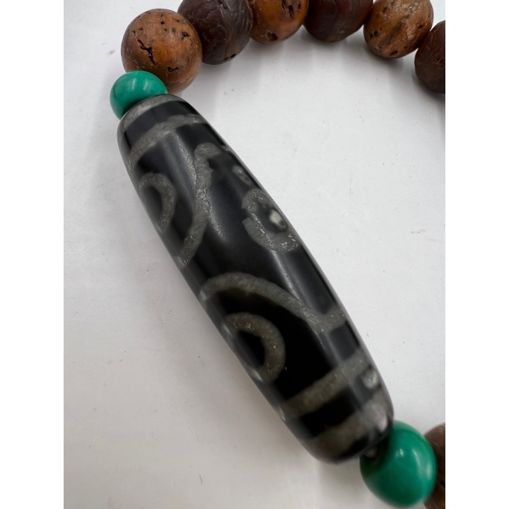 六眼天珠星月菩提手鍊西藏天珠6眼老天珠特殊紋路充分展現神秘能量就此釋出接地氣元氣up實物拍攝-細節圖5