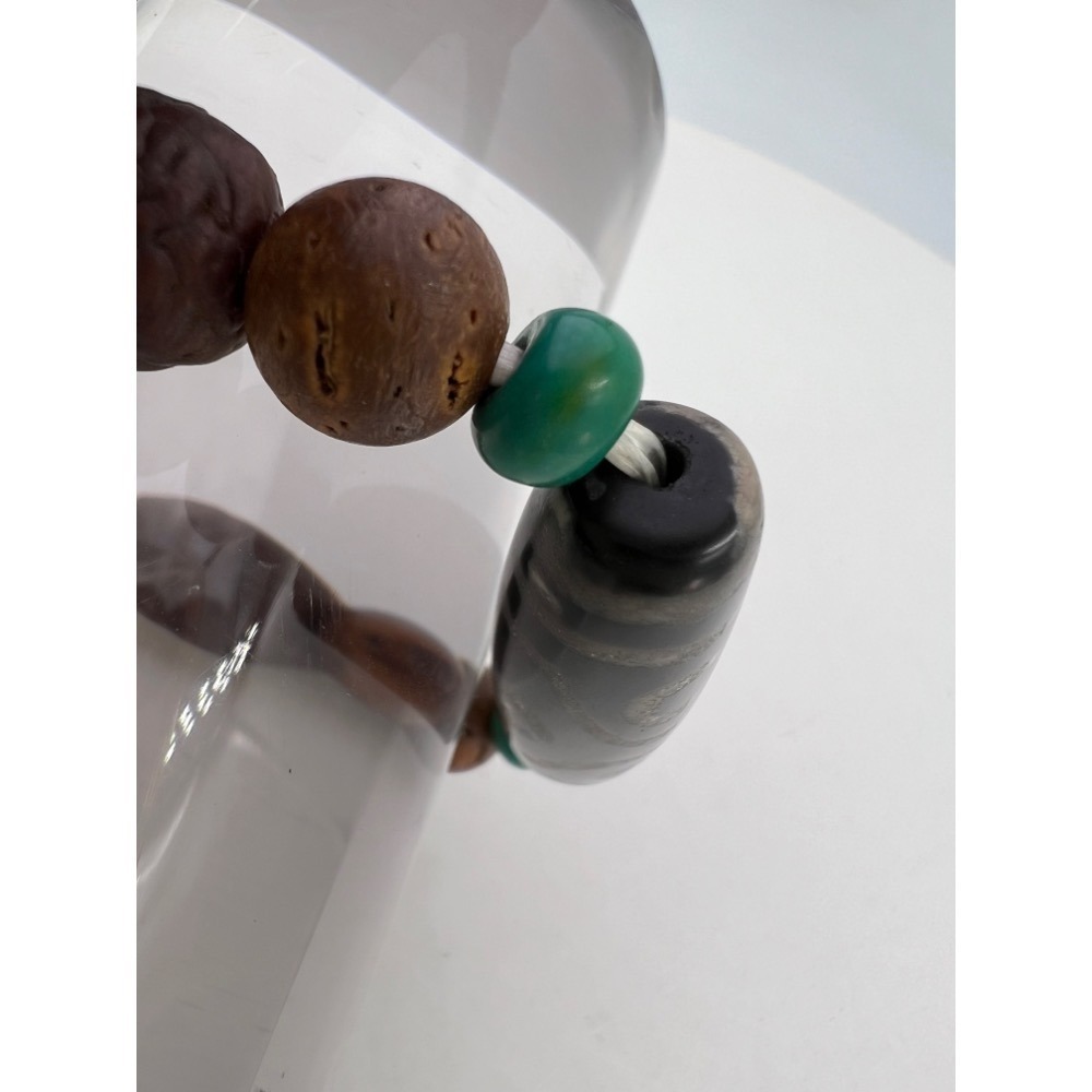 六眼天珠星月菩提手鍊西藏天珠6眼老天珠特殊紋路充分展現神秘能量就此釋出接地氣元氣up實物拍攝-細節圖4