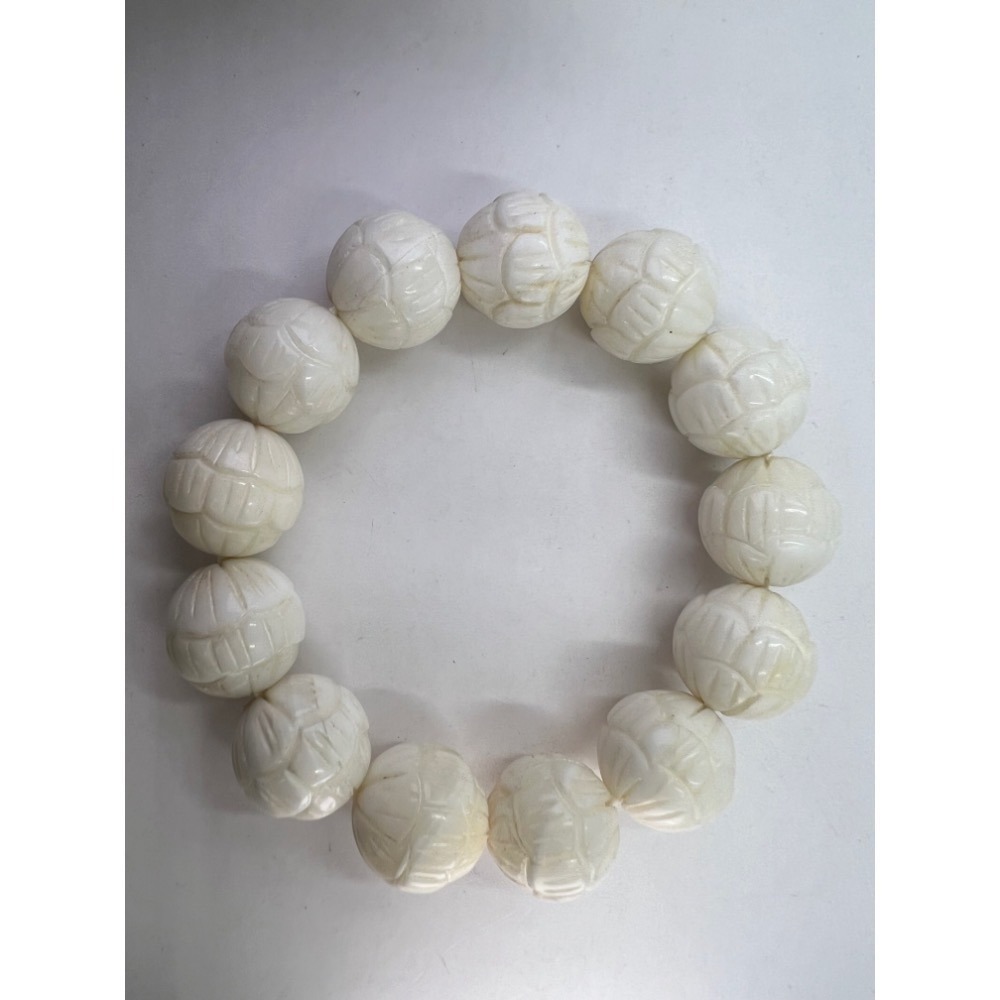 老大爺老貨天然硨磲蓮花 手珠 手鍊手環雕刻 蓮花造型珠 優選特級品 約快到16mm 照片為精過挑選實物台灣現貨立馬寄出-細節圖3