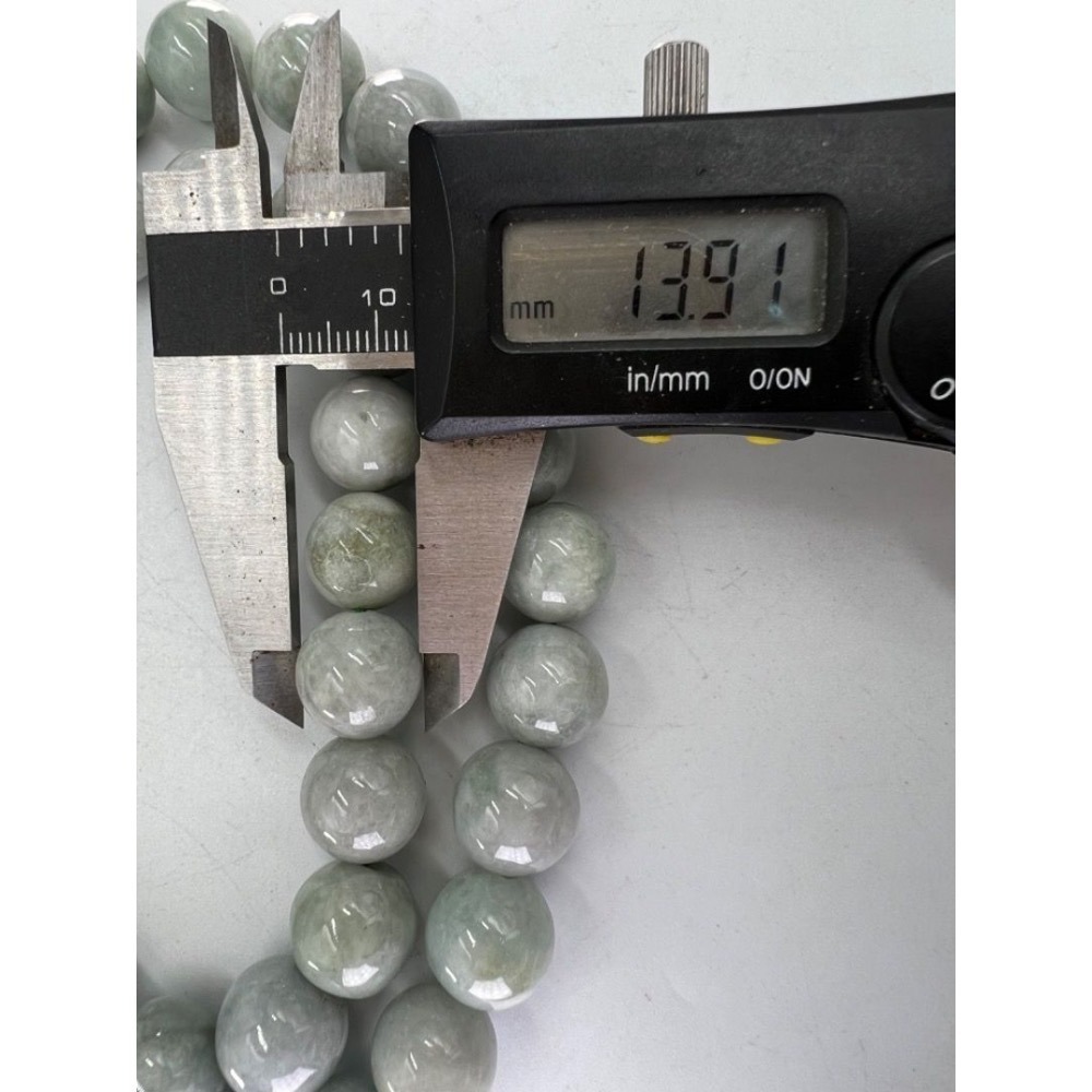 老大爺老貨天然緬甸玉翡翠玉圓珠項錬 13mm 水頭美 僅剩3條 售完為止-細節圖2